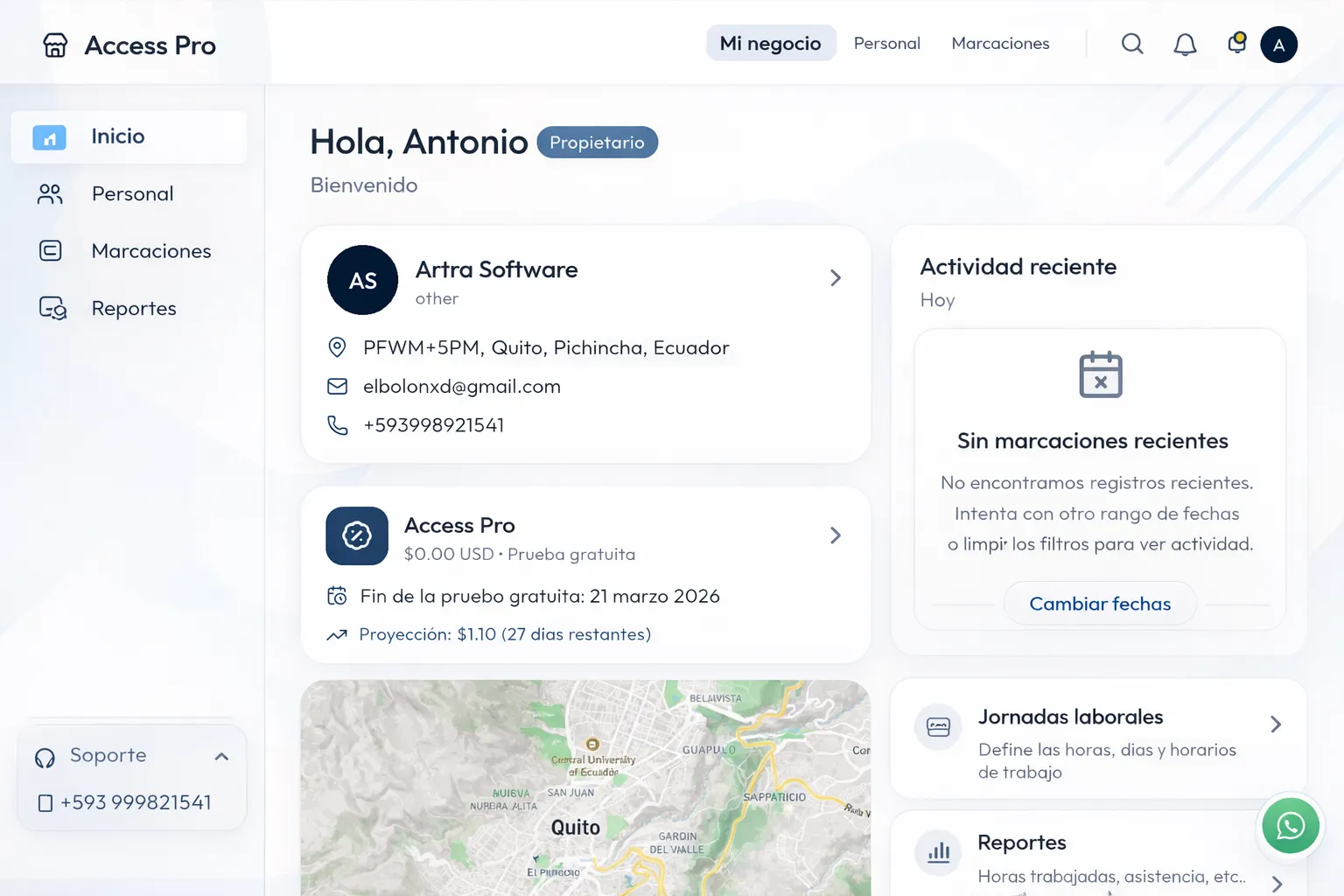Access Pro Web Dashboard